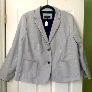 Talbots Plus Petite Striped Blazer